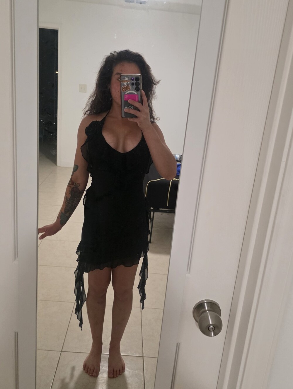 Fashion Nova Black Tied Strap Dress